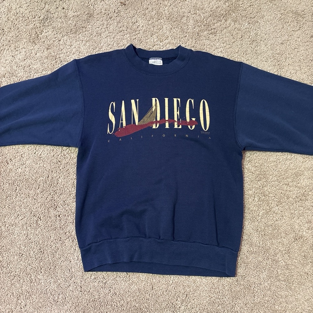 Navy blue San Diego crewneck sweatshirt sweatshirt #retro